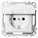 Merten MEG2414-0419 SCHUKO socket BRS with hinged cover IP44 SK polar white System M