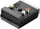 Goobay 50312 Scart adapter with Scart pass-through (IN/OUT) – Scart plug (21-pin) > Scart socket (21-pin) + 3x Cinch socket > Mini-DIN 4-socket (S-Video)