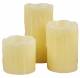 LED Echtwachs-Kerze, 3er-Pack, Ø 5cm, Höhe 5, 7 und 10cm