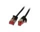 Patchkabel RJ45, CAT6 250Mhz, 0,25m schwarz, U/FTP, slimline rund d=3,6mm, Synergy 21