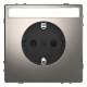 Merten MEG2302-6050 SCHUKO socket with writing BRS StK nickel metallic