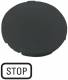 Moeller 218195 EATON M22-XD-S-GB0 key plate flat black labeled STOP 
