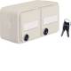 Hager WNC147B socket outlet SCHUKO AP 2f horizontal with closure, hinged cover, fitting, field, W