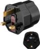 Goobay 45352 Travel adapter Europe to UK, black – for devices from Europe (Type F) at sockets in UK (Type G)