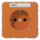 Jung CD1520BFNAKOO nCHUKO-Steckdose mit Schriftfeld und Funktionsanzeige orange