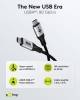 Goobay USB-C™-Kabel, USB4™ Version 2.0, 1 m, schwarz,silb