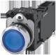 Siemens 3SU11520AB501FA0 3SU1152-0AB50-1FA0 illuminated pushbutton 22 mm round metal light blue 1NO+1NC