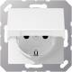 Jung A1520BFKIKLWWM SCHUKO® socket with hinged lid