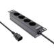 InLine® 25,4 cm ( 10 inch ) socket strip, 4-way earthing contact, C14 connection, w/o switch