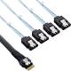 InLine® Slim SAS Kabel, SFF-8654 zu 4x SATA 7pol, 12Gb/s, 1m