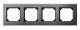 Merten 475414 475 414 M-PLAN metal frame 4x, Rhodium