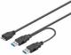 Goobay 95746 USB 3.0 Dual Power SuperSpeed ??cable - USB 3.0 connector (Type A) USB 3.0 connector (Type A)> USB 3.0 Micro connector (Type B)