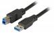 Kabel USB, A(St) => B(St), 1,8m, USB3.0, schwarz, Classic,