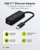 Goobay USB-C™-Ethernet-Adapter, schwarz, 0.1 m - zum Ansc