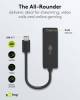 Goobay USB-C™-Ethernet-Adapter, schwarz, 0.1 m - zum Ansc