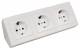Steckdosenblock McPower ''Flair'', 250V~/16A, Aufbau, weiß, 3-fach Schutzkontakt