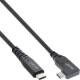 InLine® USB4 Kabel, USB-C, gewinkelt, PD 240 W, 8K60Hz, TPE, schwarz, 2 m