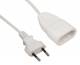 Netzkabel-Verlängerung McPower, 2m, Euro-Stecker - Euro-Kupplung, weiß