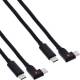 2er Pack InLine® USB 2.0 Kabel, USB-C Schnellladekabel 240W, LED, schwarz, 0,3m