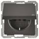 Berker 47516086 Steckdose SCHUKO mit Klappdeckel Q.1/Q.3 anthrazit samt