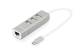 DIGITUS USB-C hub 3-port 2.0->3xA2.0 integrated. Cable white