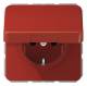 Jung CD1520BFKIKLRT SCHUKO socket with hinged lid KI red