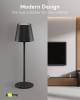 Goobay Kabellose LED-Tischleuchte, schwarz, 1 m - mit Tou