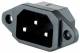 Kaltgeräte-Einbaustecker, 3-pins IEC panel, Lötansschluss