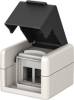 Goobay Outdoor-Aufputzdose IP44, 2x Keystone-Ports - wasserfeste Anschlussdose inkl. Kabeldurchführung und Keystone-Halterung, ohne Modul