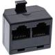 InLine® ISDN Verteiler, 1x RJ45 Stecker an 2x RJ45 Buchse, ohne Endwiderstand