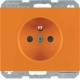 Berker 6765097014 Steckdose mit Schutzkontaktstift und Kontroll-LED K.1 orange