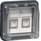 Hager WNA227 UAE socket outlet insert 8/8-pole shielded Cat.6 W.1 IP55 grey