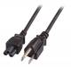 Netzkabel 230V US-Stecker->C5(Buchse), 1,8m, schwarz, (Kleeblatt,Mickymaus)