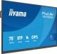 IIYAMA TN7505A-B1AG 75inch IFP OS-free 40-Points DeepContrast IR+ with Zero Gap - Air bonding Anti-glare and Bacteria coating