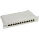 InLine® Patchfeld Cat.6 12-fach, 25,4 cm ( 10 Zoll ) 1HE, lichtgrau, RAL7035