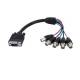 StarTech.com 1 ft Coax HD15 VGA to 5 BNC RGBHV Monitor Cable - 1 x HD-15 Male VGA