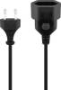 Goobay 50510 Verlängerungskabel Eurostecker, 5 m, schwarz, (2×0,75 mm²) – Eurostecker (Typ C, CEE 7/16) > Eurobuchse (Typ C, CEE 7/16)