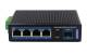 Wantec - Industrial Fiber Ethernet Switch for DIN rail, 4 port + 1 SFP