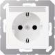 Jung A1520BFNAWWM SCHUKO socket with label 6x46mm