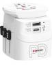 SKROSS 61663 World Adapter PRO Light USB AC30PD - suitable for 2- and 3-pin devices, with integrated dual USB charger and quick charging function (Power Delivery)
