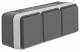 Berker 47733515 3fach-Steckdose SCHUKO mit Klappdeckel AP W.1 lichtgrau