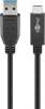 Goobay 41074 USB-C™ cable USB 3.1 generation 2, 3A, black - USB plug (Type A) > USB-C™ plug