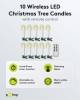 Goobay 10 kabellose LED-Weihnachtsbaumkerzen, weiß-Grün -