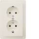 Doppelsteckdose SCHUKO 47596089 Abdeckplattenverlängerung BS Berker Q.1 pws samt