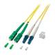 LWL-2-Faser-Patchkabel 15 m LC-SC/(APC 8), 9/125 µm, Schrägschliff SC