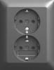 Busch Jaeger 2TKA00005985 202 EUJ-915 SCHUKO® double socket outlet full cover Busch-balance® SI