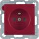 Berker 6765760062 Steckdose mit Schutzkontaktstift S.1/B.1/B.3/B.7 Glas rot