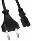 Euro-Netzkabel McPower mit Doppelnutstecker, 1,5m, 0,75mm², schwarz