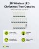 Goobay 20 kabellose LED-Weihnachtsbaumkerzen, weiß-Grün -