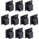 10er Pack InLine® Kabelmanager Klebesockel XL, Nylon, 3M-Klebepad, schwarz